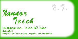 nandor teich business card